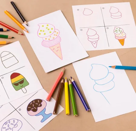 Mini DIY kit tegning, søde sager