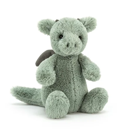 Jellycat bamse, Bashful Drage - 18 cm