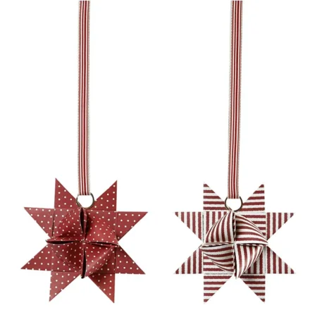 Stjernestrimler, rød/hvid