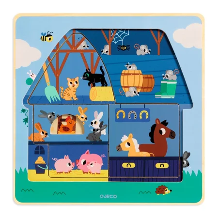Djeco 3-Schichten-Puzzle, Bauernhaus