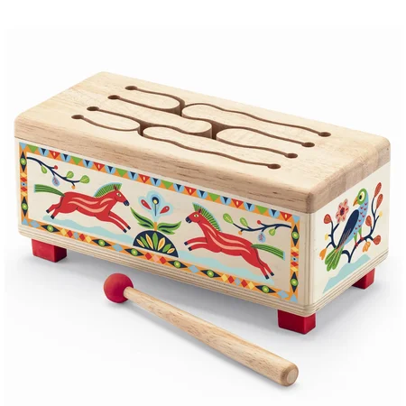 Djeco musikinstrument, firkantet tromme