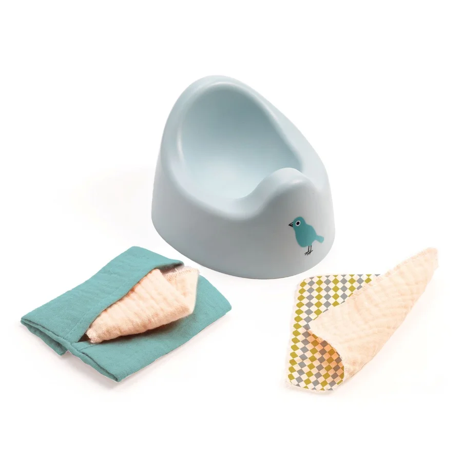 Djeco Pomea, Potty und Waschlappen