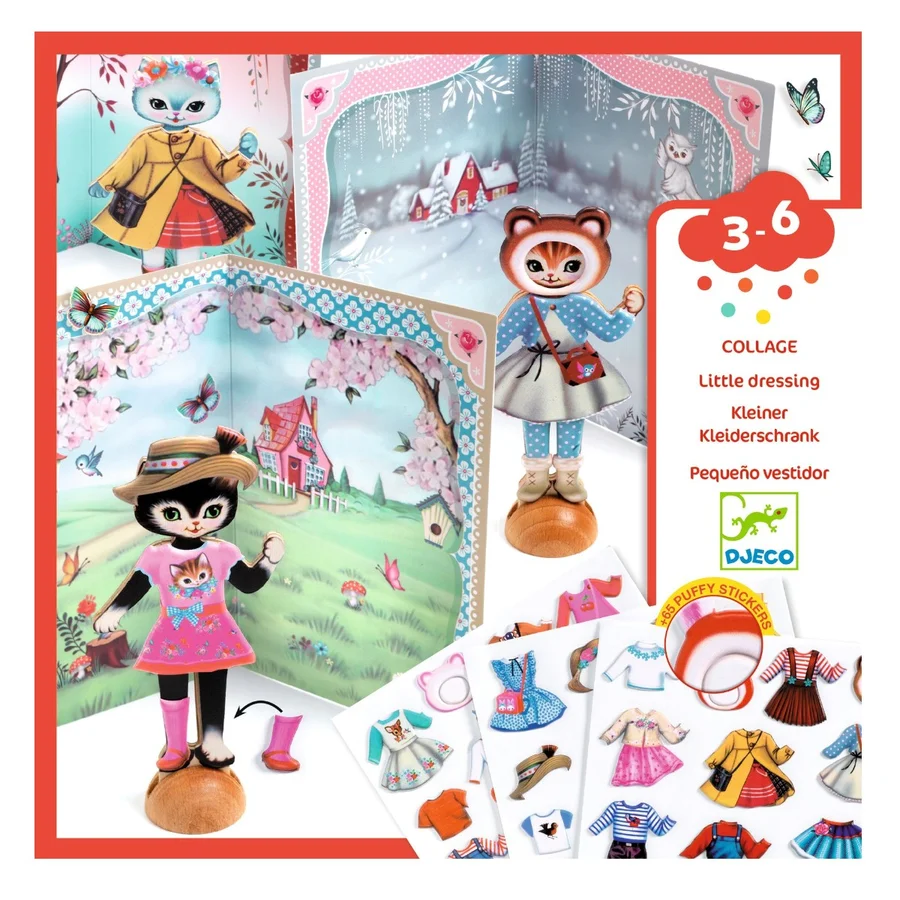 Djeco Kreativ collage, Den lille garderobe