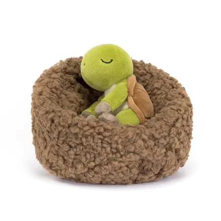 Jellycat Hibernating Skildpadde i rede, 13 cm