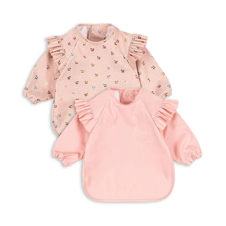 Konges Sløjd Spisesmæk med ærmer og flæse, cherry sparkle