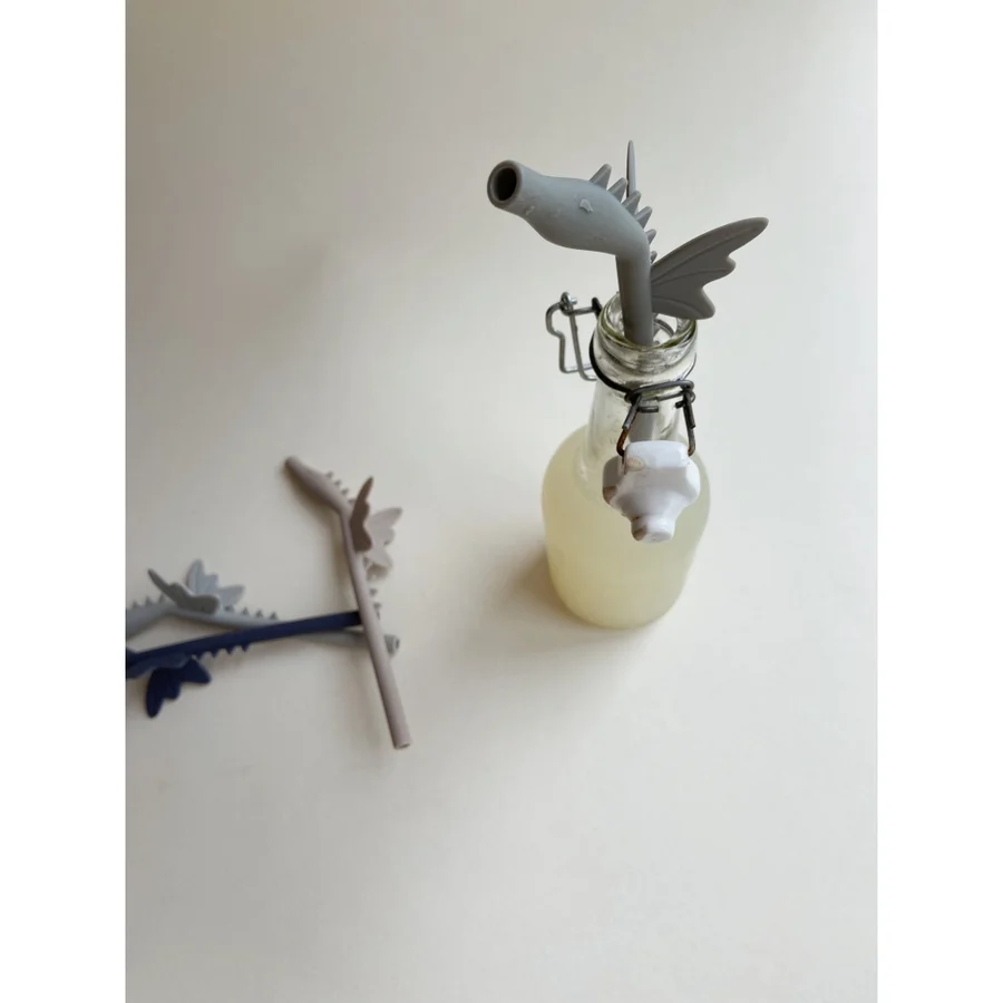 Konges Sløjd 4-pak silikone sugerør, dragon forest mix