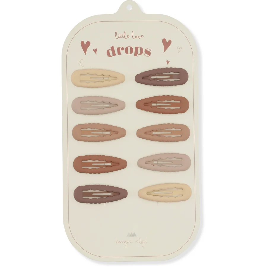 Konges Sløjd 10-pak baby hårspænder, scallop - rosie shades