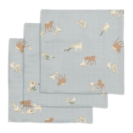 Konges Sløjd 3-pak stofbleer, Farm Blue