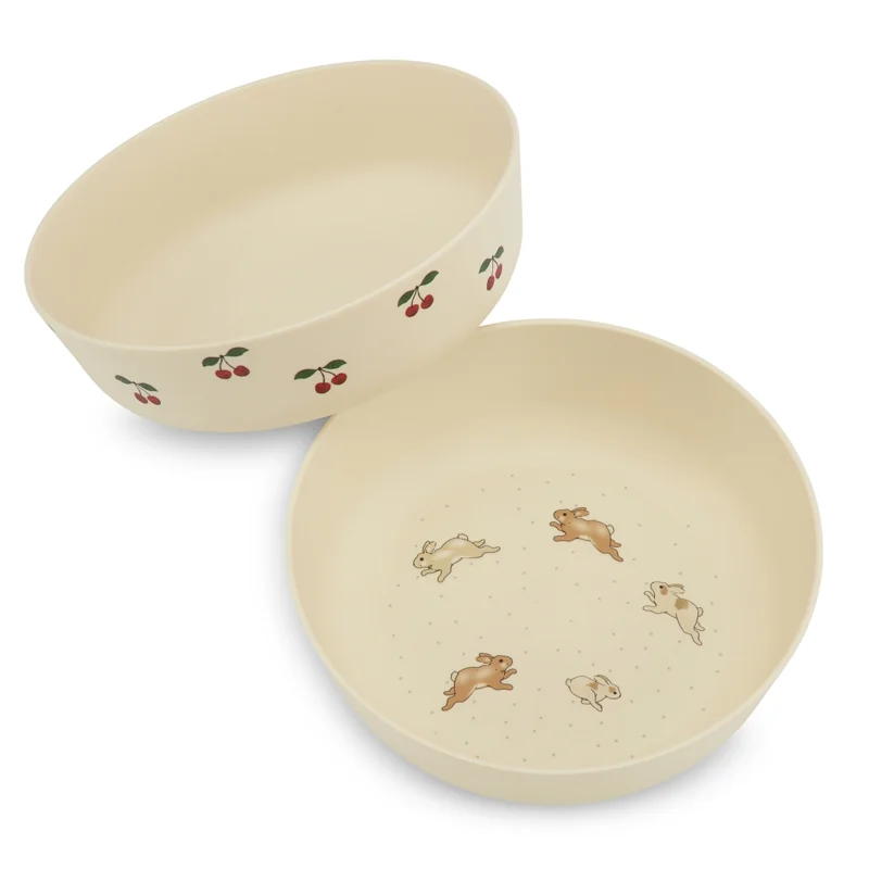 Konges Sløjd 2-pak skåle, Cherry/Petit Lapin