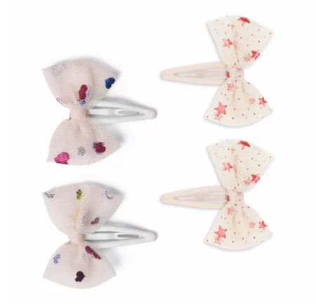 Konges Sløjd 4-pak hårclips, Heart og gold multi 