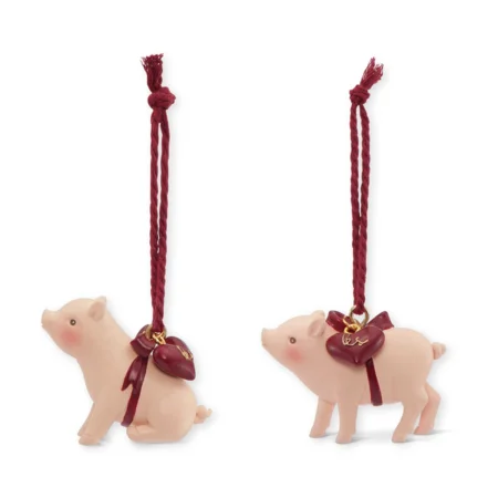 Konges Sløjd 2-pak ophæng, marcipan gris