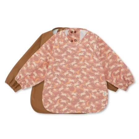 Konges Sløjd 2-pak Forklæde med ærmer, Unicorn Blush / Toasted Coconut