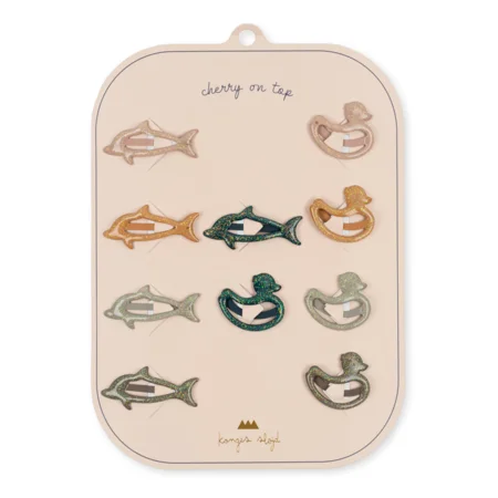 Konges Sløjd 10-pak Junior Hårspænder mix, Animal