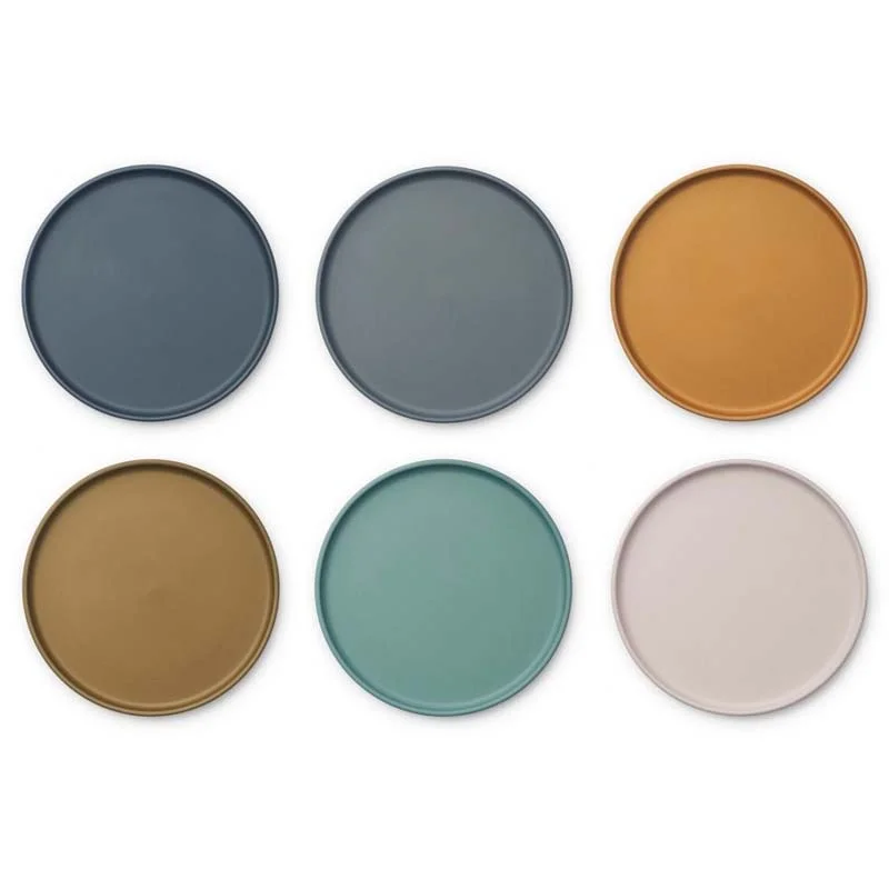 Liewood 6-pak PLA tallerkner, whale blue