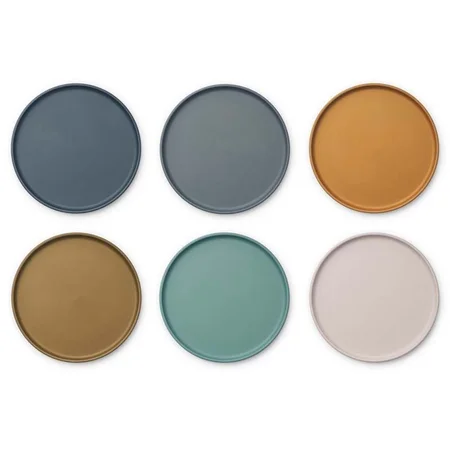 Liewood 6-pak PLA tallerkner, whale blue