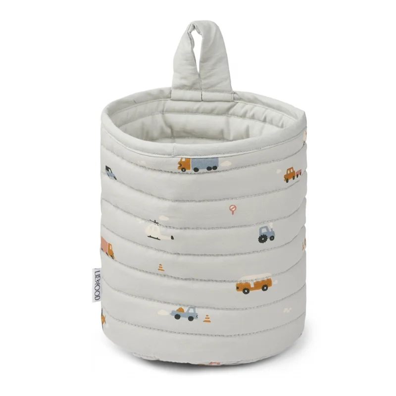 Liewood Faye quiltet kurv, Vehicles - dove blue