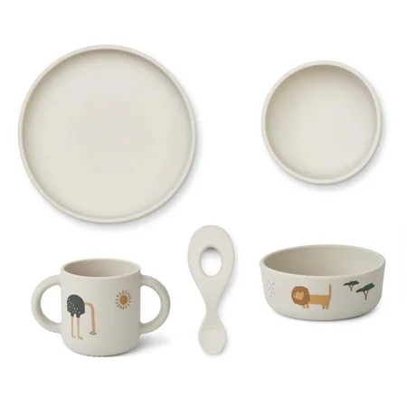 Liewood silicone baby-spisesæt, safari