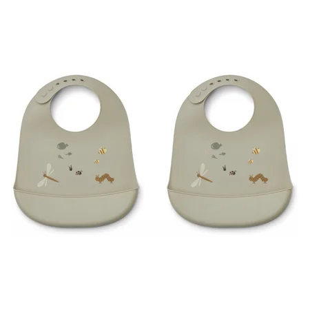 Liewood 2-pak silikone hagesmæk, Nature- mist