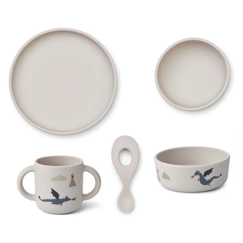 Liewood silicone baby-spisesæt, little dragon
