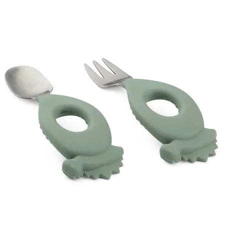 Liewood Stanley Baby Bestik sæt, Dino/ Faune greeen