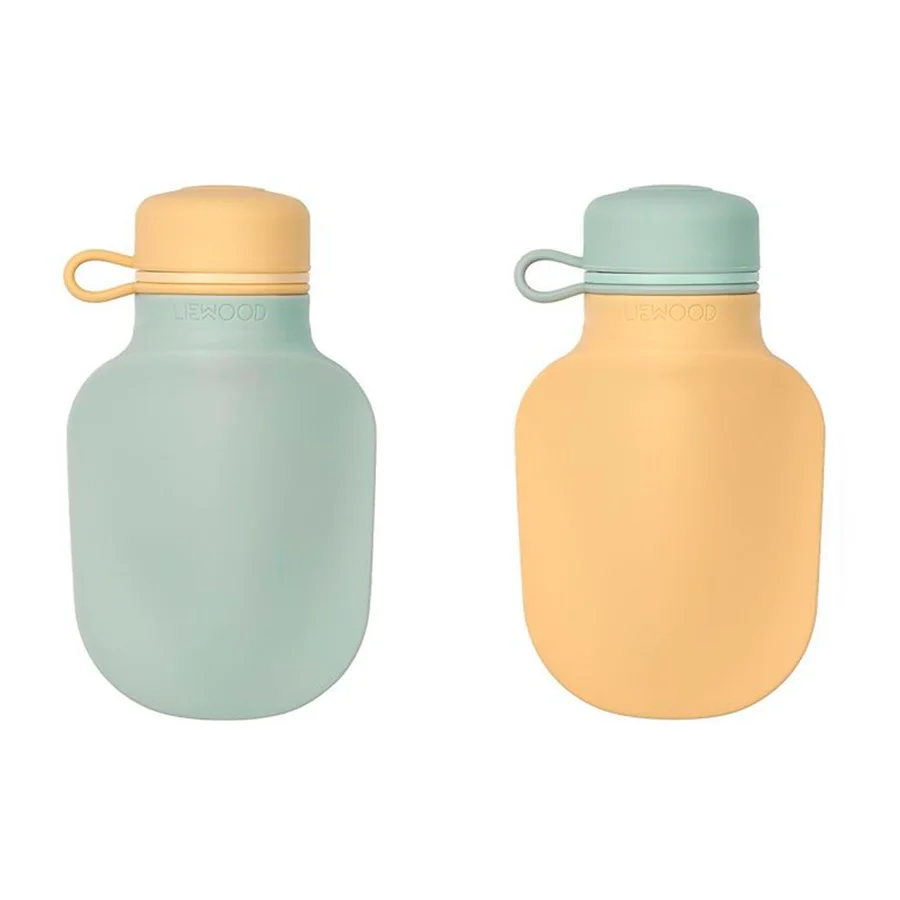 Liewood Silvia 2-pak Smoothie flaske, Dusty mint/ Jojoba