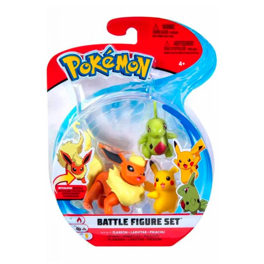 Pokemon Battle figures sæt, Flareon-Larvitar-Pikachu