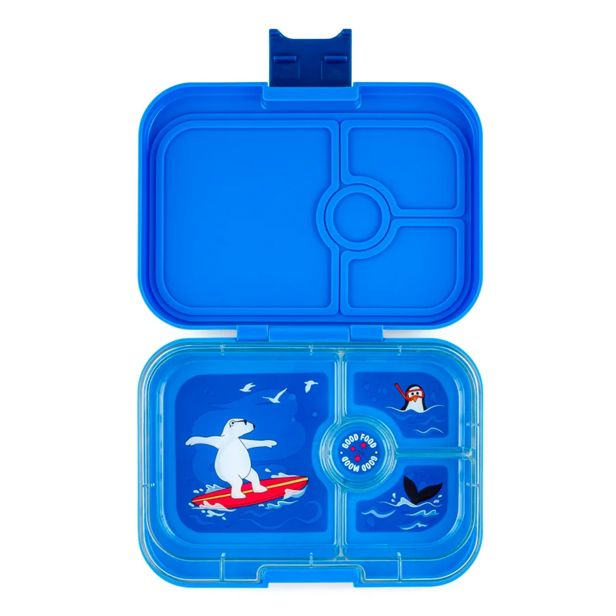 Yumbox Panino madkasse m 4 rum, surf blue-polar blue tray