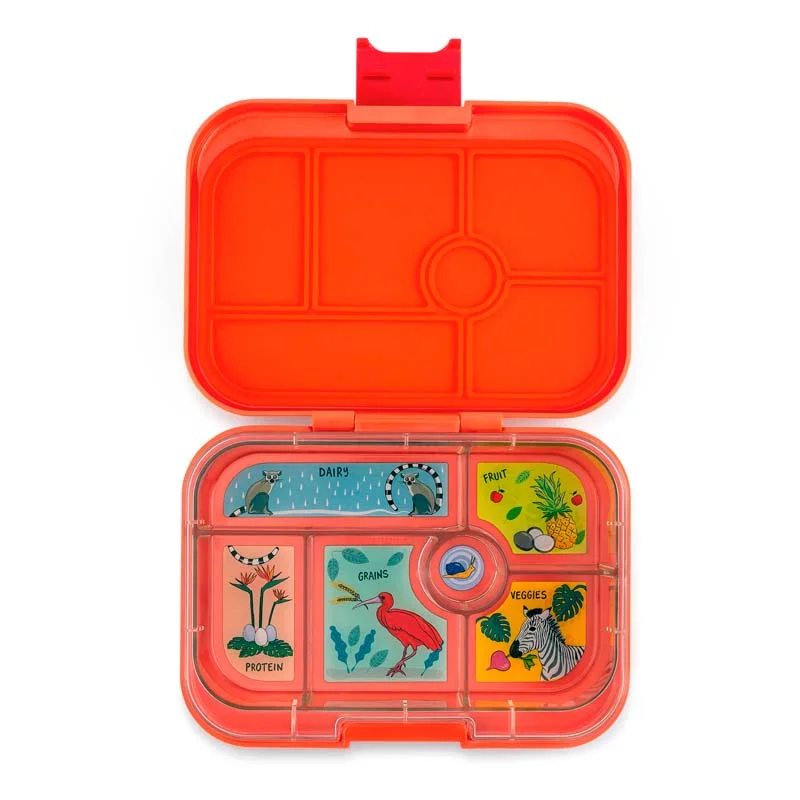 Yumbox Original madkasse m. 6 rum, Safari Orange - Jungle tray