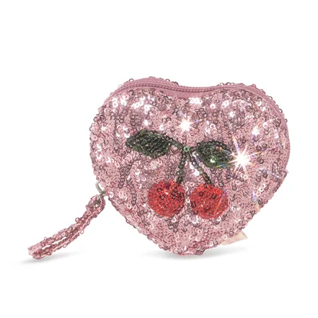 Konges Sløjd paillet hjerte pung, mellow rose