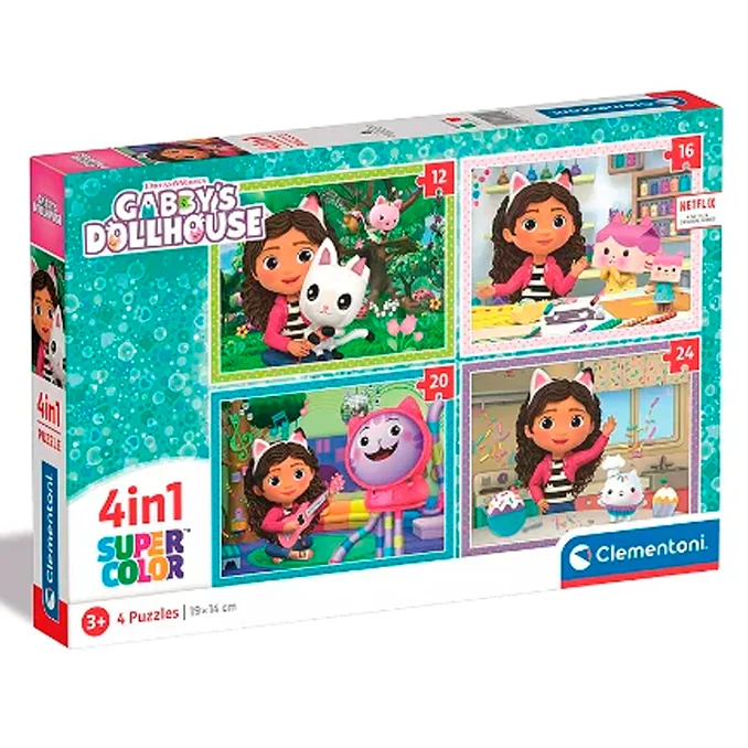 Clementoni Gabby's Dollhouse Puzzles, 4 in 1