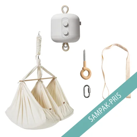 Membantu Tvillingeslyngevugge Basic m. loftophæng inkl. motor, Nature