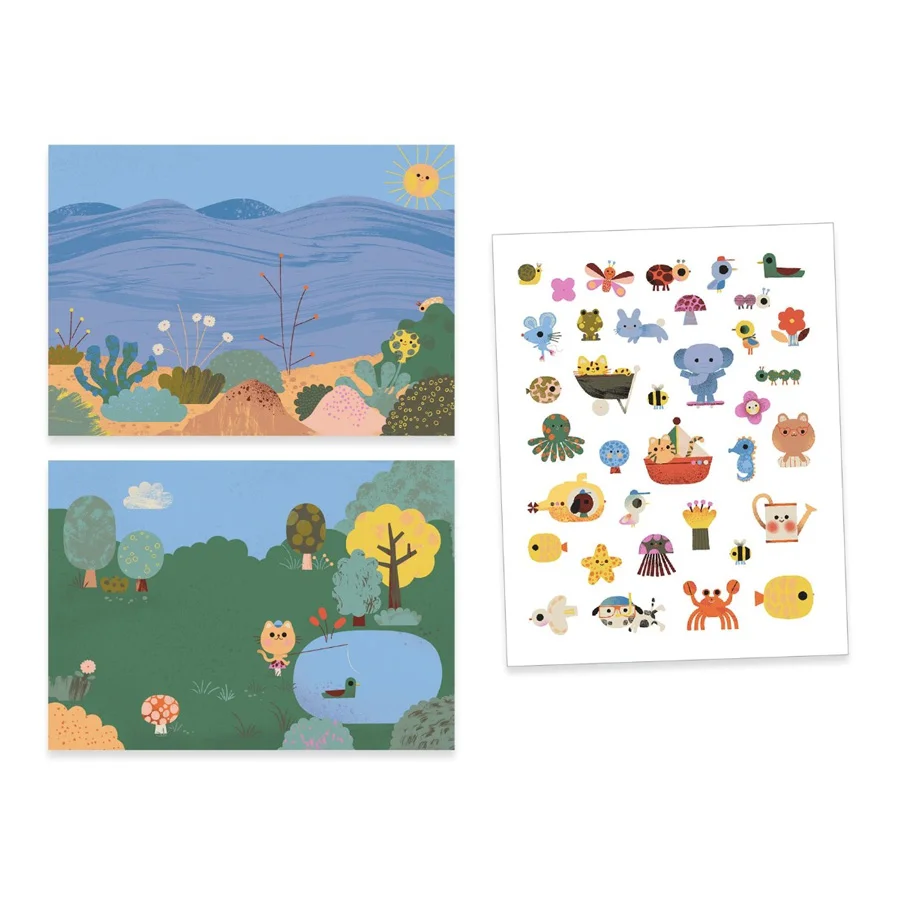 Djeco Genanvendelige Klistermærker, Sommer