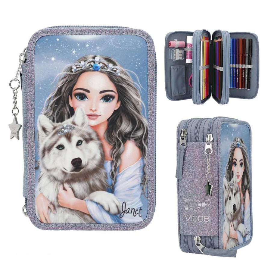 TOPModel Dreifach-Federmäppchen, Wolf