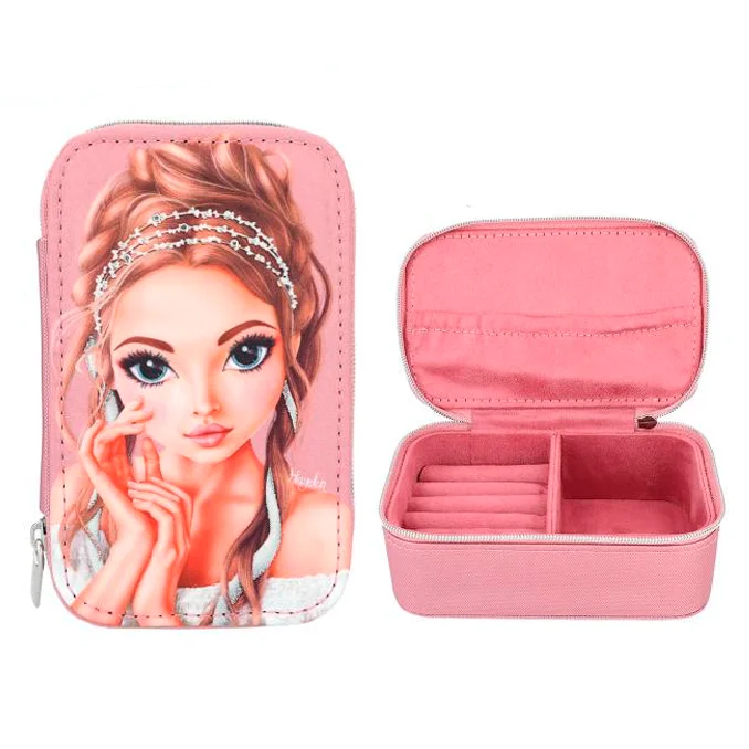 TOPModel smykkeskrin m/lynlås, glitter queen