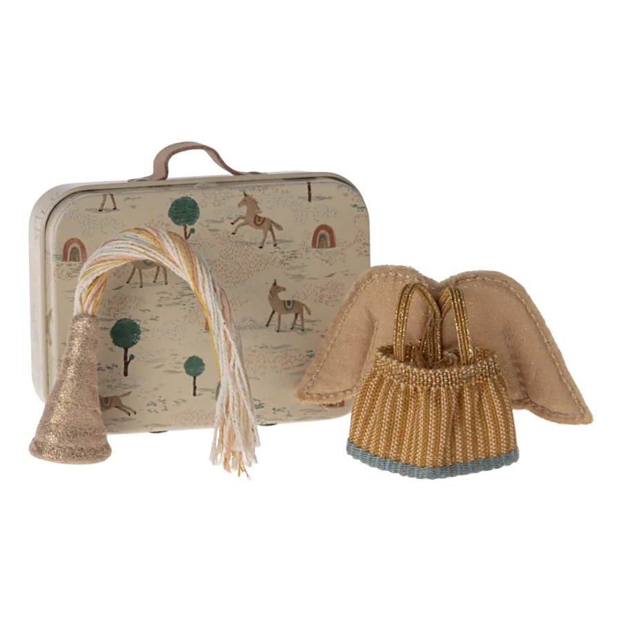 Maileg Fe-tøj i kuffert, lillesøster mus