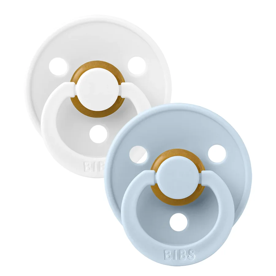 BIBS sut Colour str 2, 2 pak white / baby blue