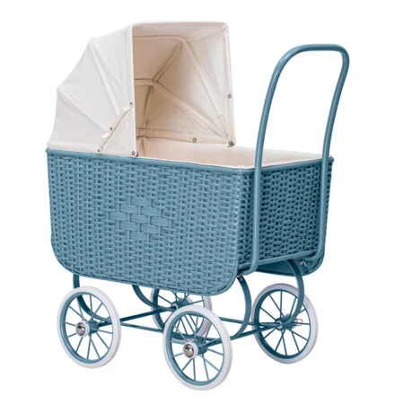 by Astrup retro flet dukkevogn, blå