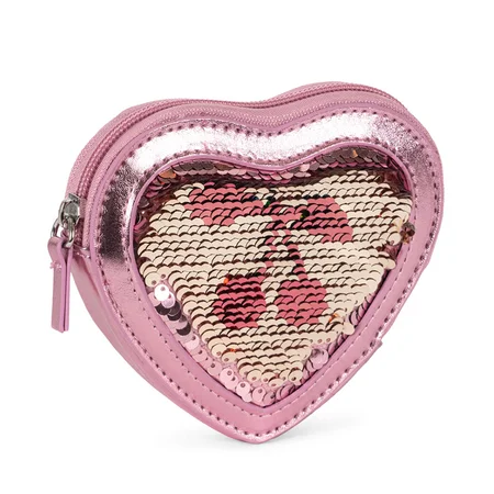Konges Sløjd Tut hjerteformet pung m. pailletter, rose