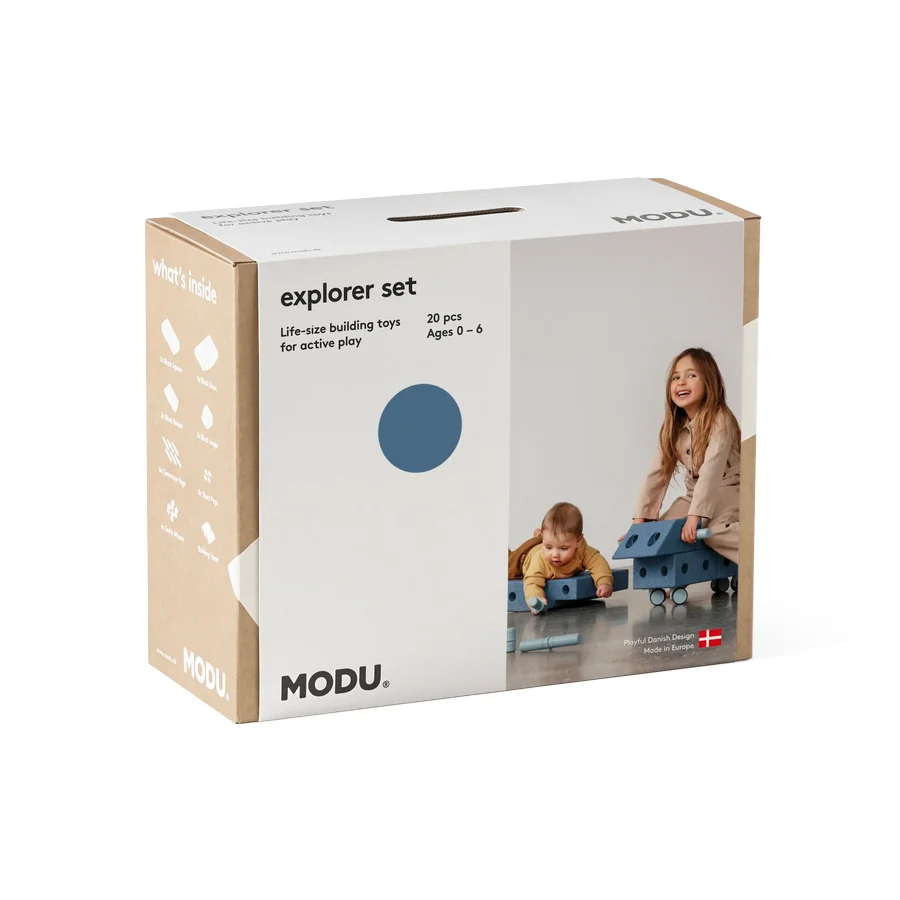 MODU Explorer Sæt, 19 Dele - Deep Blue/Sky Blue