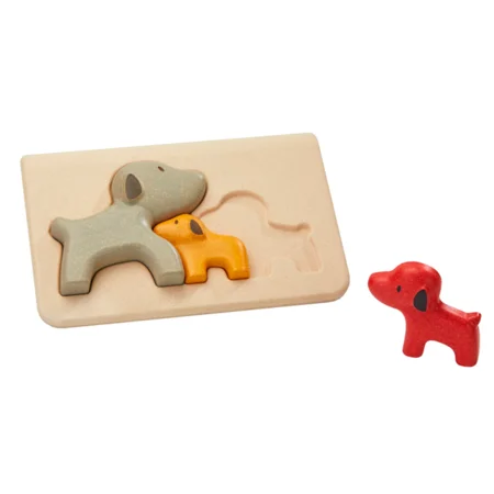 PlanToys puslespil i træ, hunde