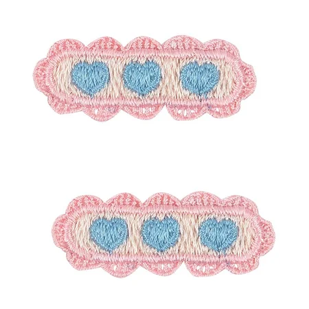 Konges Sløjd 2-pak Hårclips Med Hjerte Broderi