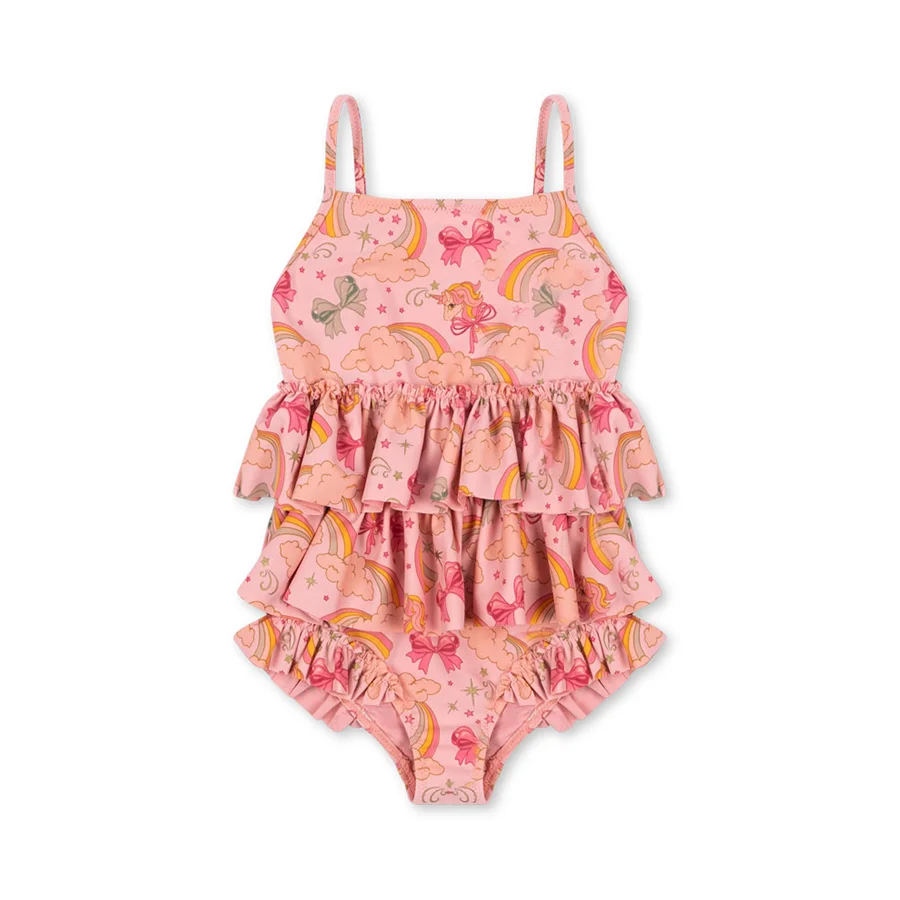 Konges Sløjd Manuca frill badedragt, rainbow bow