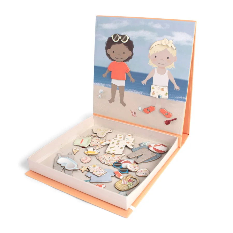 Filibabba magnetisk spil - påklædningsfigurer, en dag på stranden