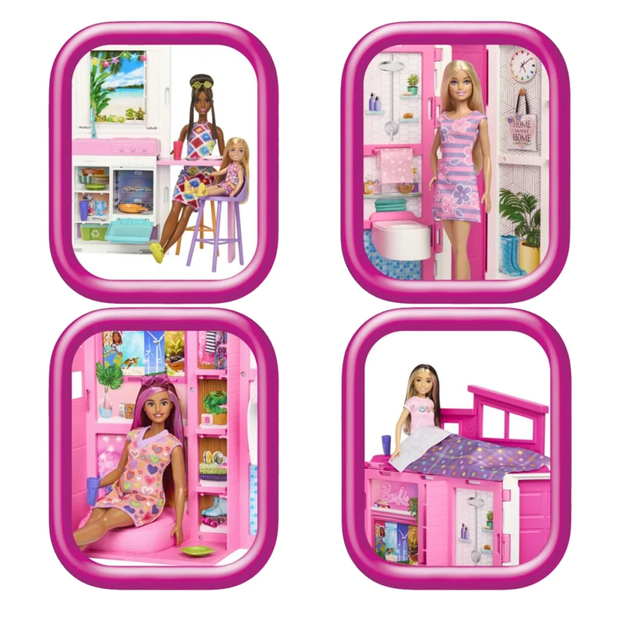 Barbie sammenfoldelig dukkehus, Barbie og legesæt