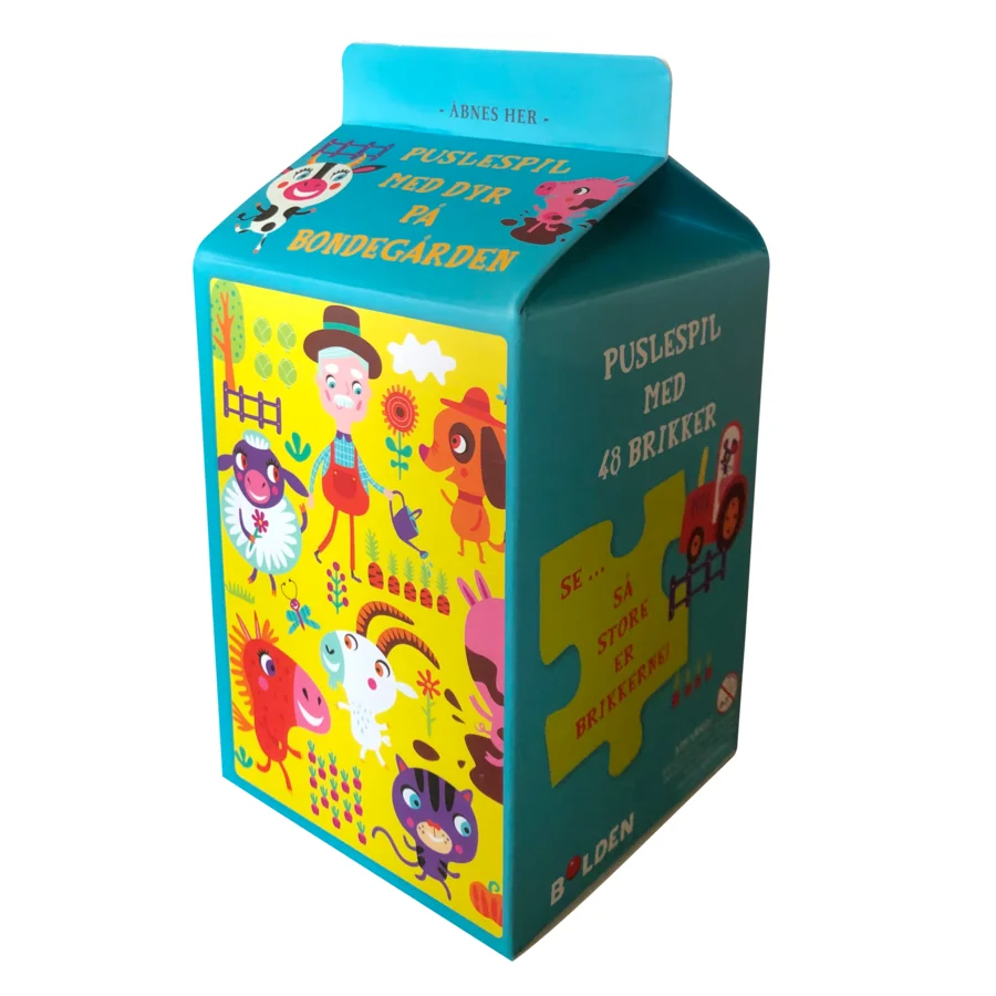 Mælkekarton-puslespil, Dyr i bondegården