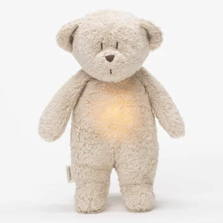 Moonie Organic Humming Bjørn med lampe, sand natur
