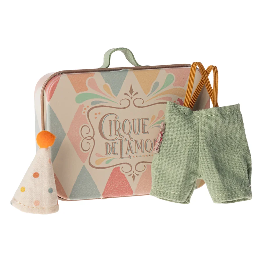 Maileg Klovne-tøj i kuffert, lillebror mus