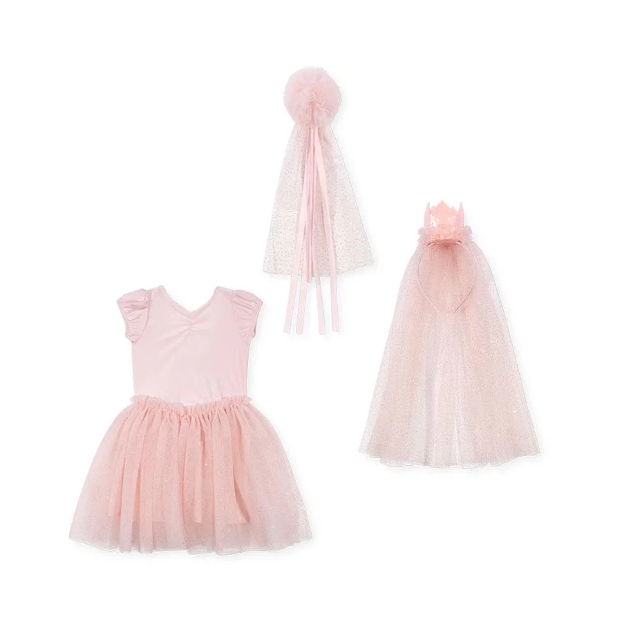 Konges Sløjd Prinsesse Kostume Med Krone, Cloud Pink