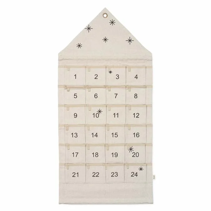 Ferm Living julekalenderophæng, star - sand