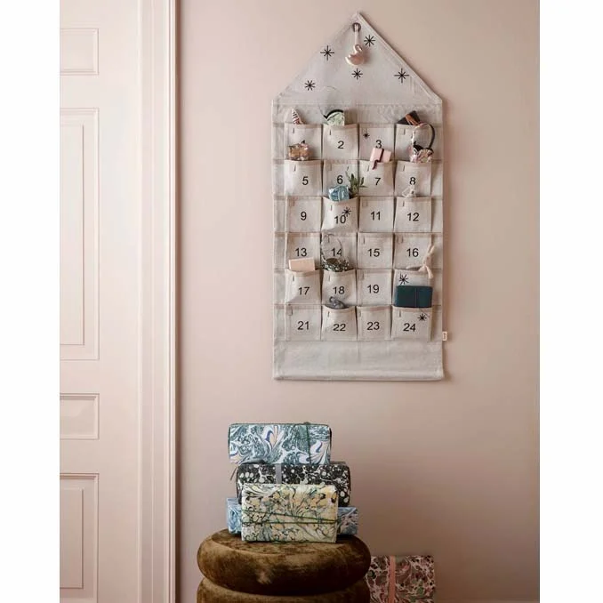 Ferm Living julekalenderophæng, star - sand